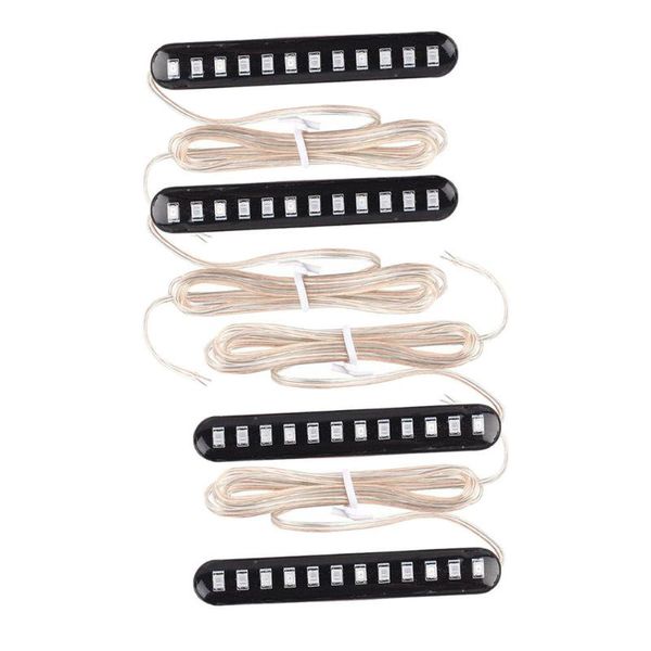 

4 pcs led turn signal strip motorcycle sequential flowing 12led tail brake light