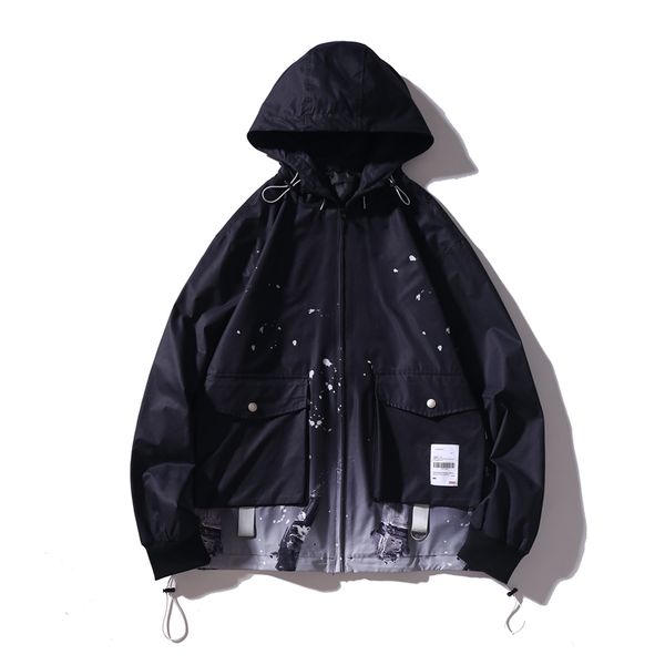 

2019 autumn new camouflage hip hop jacket male korean version tide brand men's loose streetwear windbreaker japan style black, Black;brown