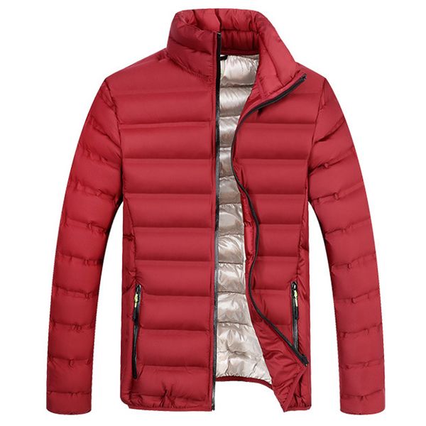 

winter jacket men fashion zipper pure color stand collar thickened cotton outwear winter coat men warm parkas casaco masculino, Tan;black