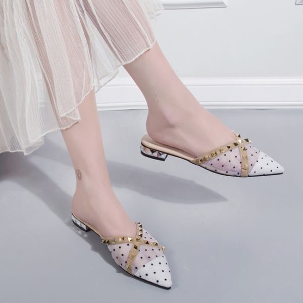 

women shoes mesh low heel pumps casual square low heels slip on black white shoes ladies woman zapatos mujer 2019