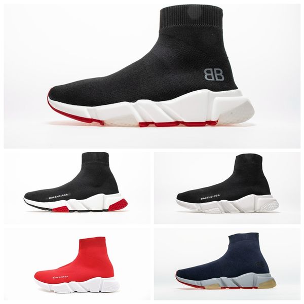 

l02 2020 paris triple s casual shoes fashion brand sock shoes speed trainer black red triple black socks sneakers a558