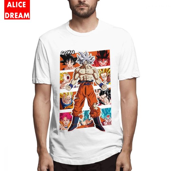 

men's o-neck z t shirt character portrait goku t-shirt good camiseta organic cotton s-6xl t-shirt, White;black