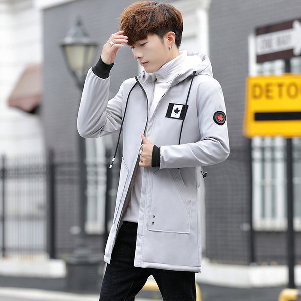 

velvet jackets, men's manicured winter warm cotton clothes, 2019 men winter coat long coat, Black