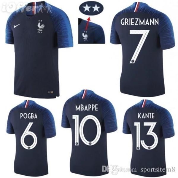 

New 2018 france world cup men women 2 tar griezmann mbappe pogba dembele football hirt two tar home away giroud maillot de foot