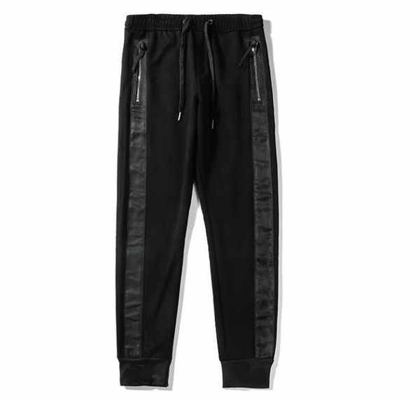 

новое прибытие mens конструктора спортивные брюки мода брюки с штриховкой кулиской беговая sweatpants марка брюки одежда m-2xl, Black