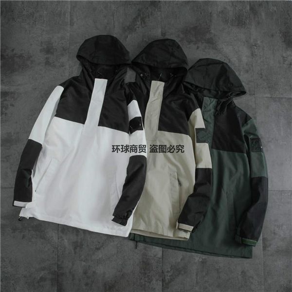 

2020 пара ветровка половина молнии вышивка zip up мужчины куртка весна осень моды марка slim fit пальто мужской повседневный бейсбол, Black;brown