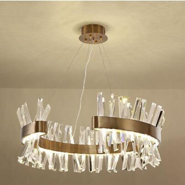 

new crystal chandeliers modern golden restaurant light luxury upscale villa living room light cord pendant chandelier