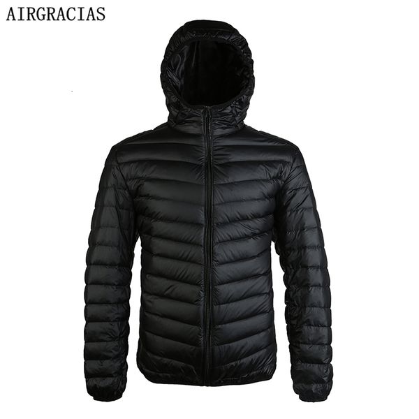 

airgracias 2019 new arrive 90% white duck down jacket men autumn winter warm coat men's light thin duck down jacket coats, Black