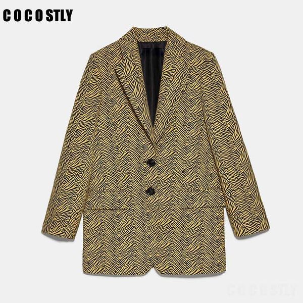 

fashion office wear animal print blazers women coat vintage long sleeve loose suit jacket female outerwear blazers feminino, White;black