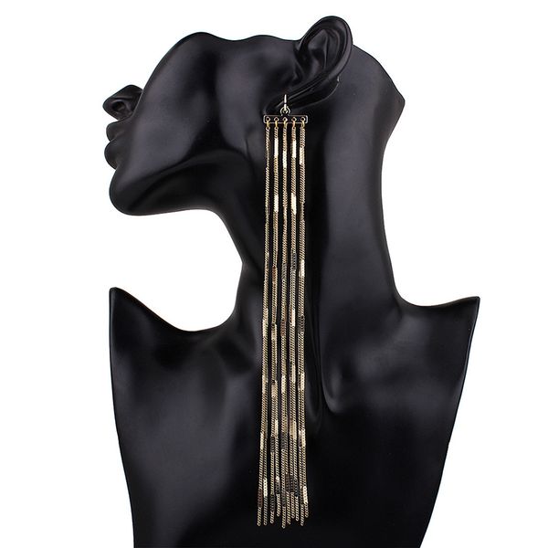 

fashion very long earrings tassel chain earrings for women long earrings boucle d'oreille femme brighter party decoration, Silver