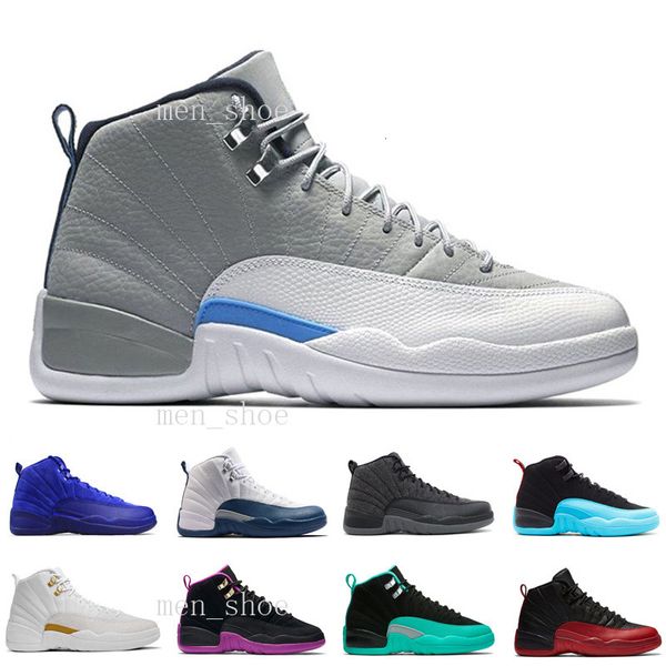 

with ]drop shipping super perfect quality 12 12s xii flu game french blue the master men basketball sport shoes us5.5-13