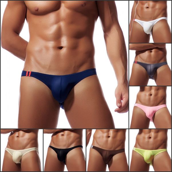 

men's u convex pouch jockstrap soft ultra-thin comfortable breathable underwear low-waist triangle t-back g-string briefs, Black;white