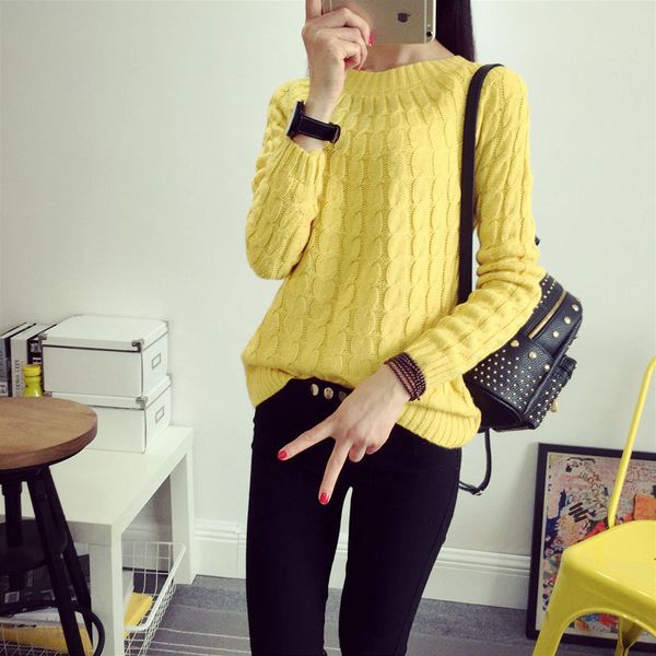 

autumn winter women korea casual sweater female knitted warm pullover ladies loose long sleeve jumpers knitwear, White;black
