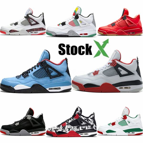 

good quality 4 splatter ovo promo black cement men basketball shoes sports sneakers 4s white-fire red mens designer trainers size 8-12 #356