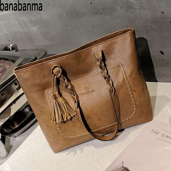 

banabanma women handbag fashion bag simple stylish tassel shoulder bag elegant all-match bags for women 2018 bolsa feminina zk40