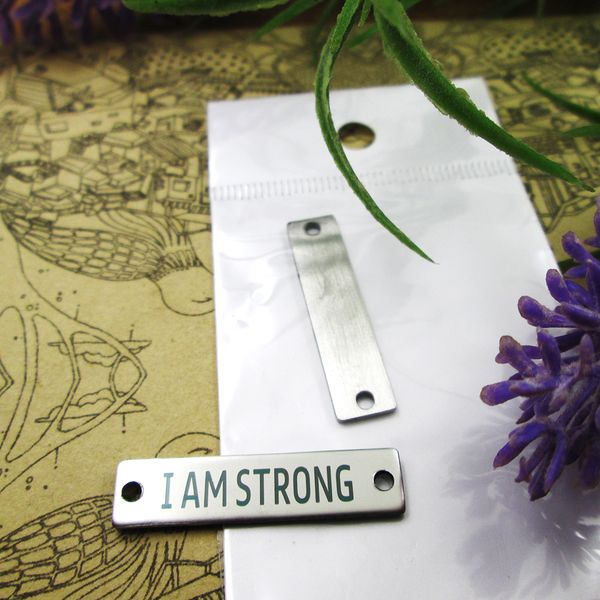 

40pcs--"i am enough connector"stainless steel charms more style for choosing diy charms pendants for necklace, Bronze;silver