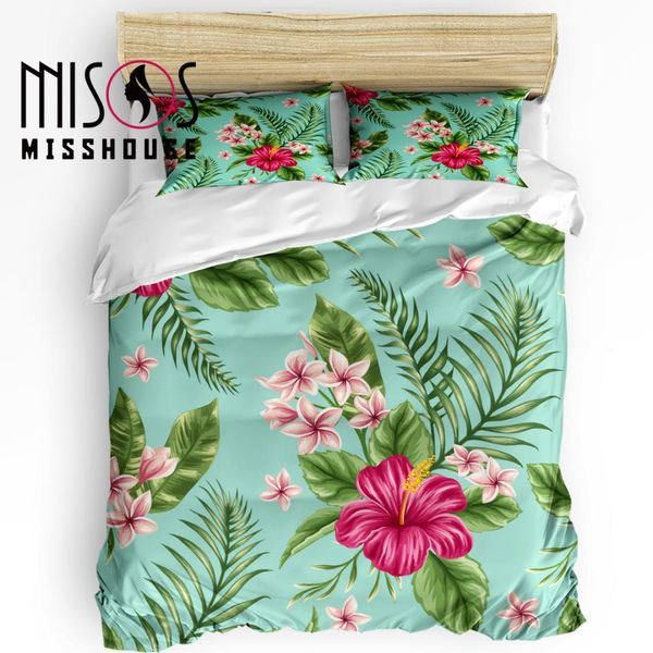 

misshouse bedding sets flower tropical plants home textile 3pcs duvet cover set comforter cover pillowcases