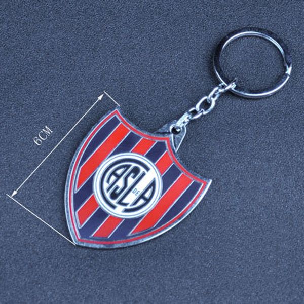 

football club logo keychain team logo keychain key ring key san lorenzo for football fans metal cabochon pendant jewelry, Silver