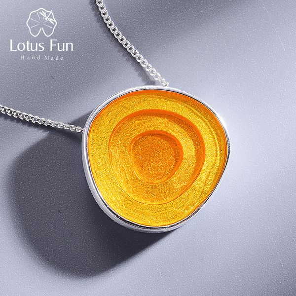 

lotus fun real 925 sterling silver minimalism style fine jewelry geometric near round design epoxy pendant without necklace