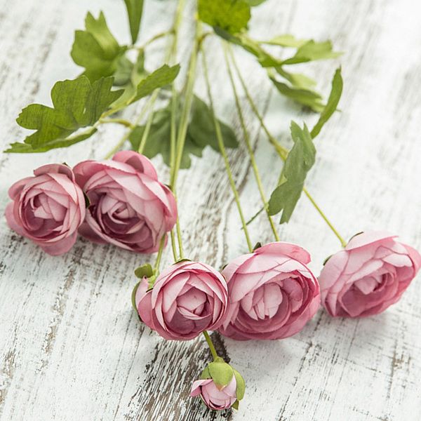

5 heads fake small rose silk flower fall gerbera daisy artificial plastic flower for wedding home accessories decor 80cm