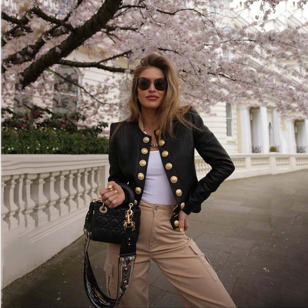 

женская дизайнерская короткая куртка девушки luxury casual coat молодёжная сплошной цвет марка однобортный одежда женская мода куртки 2020 н, Black;brown