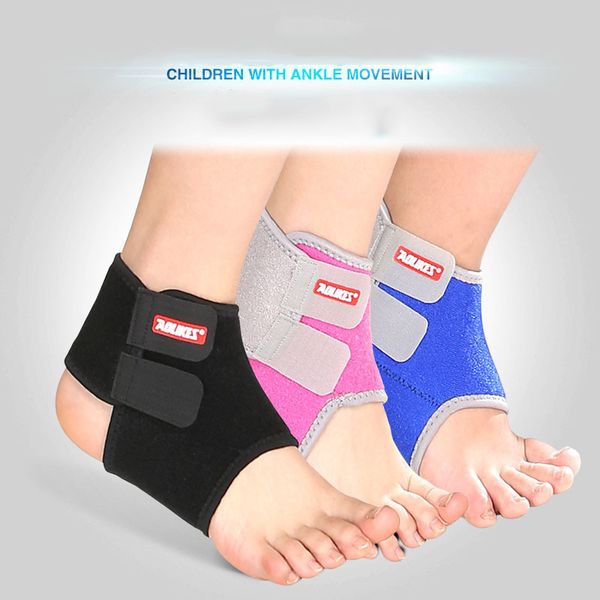 

2pcs children football basketball safety ankle support gym running protection foot bandage elastic ankle brace band guard sport, Blue;black