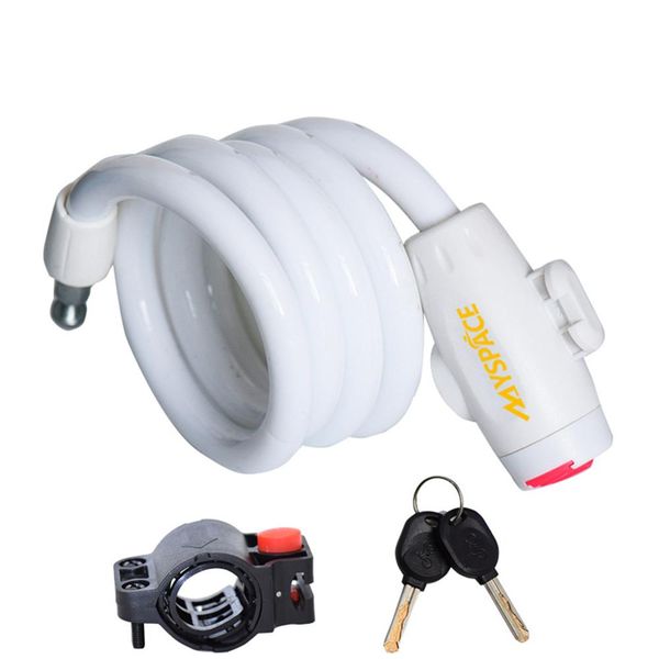 

bicycle security lock steel cable spiral bike cycling lock with frame and key