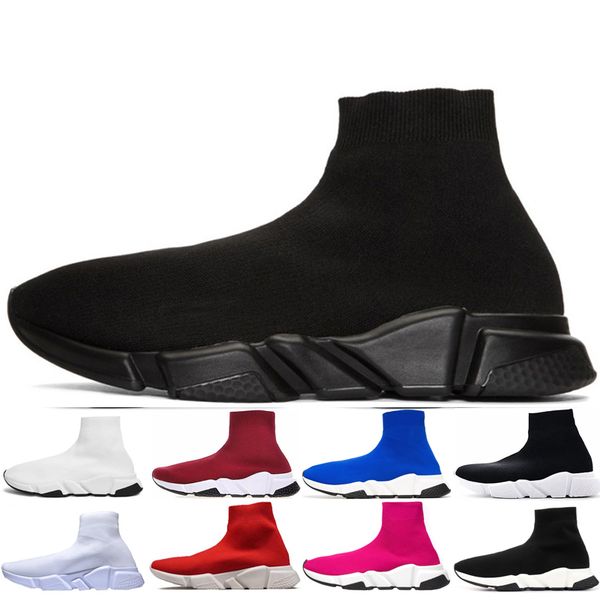 

balenciaga soock speed trainer мужские дизайнер носок скорость тренер кроссовки классические женщины черный красный белый красный синий крос, Black