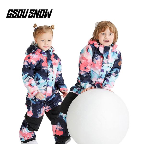 

gsou snow onesies kids girls ski jacket water-resistant breathable windproof teenager snowboard suit outdoor overall coat