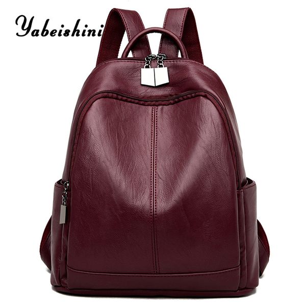 

women backpack leather school bags for teenage girls preppy shoulder bag mochila feminina lady travel backpack