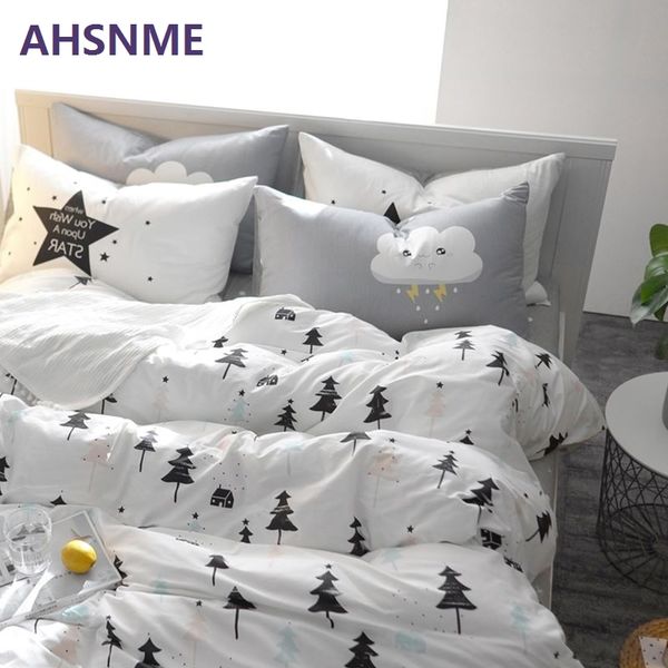 

ahsnme 100% cotton bedlinen nordic bedclothes multi size bedcover pine cactus duvet cover pillowcase bedding set bed set