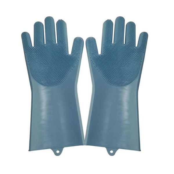 

dishes washing glove magic reusable silicone gloves cleaning brush gloves heat resistant finger protector supplies kitchen house