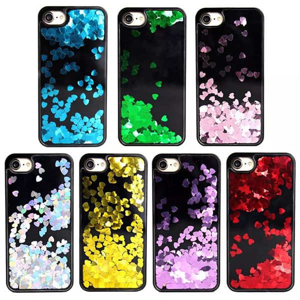

love heart stars dynamic liquid glitter sand quicksand star phone hard back cover case for iphone 6 6s plus 6plus 7 7 plus