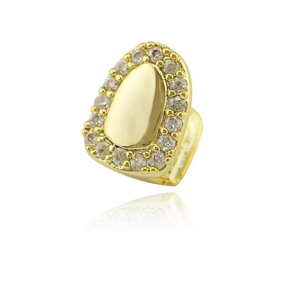 

fashion hiphop teeth grillz diamonds for halloween 2018 new cubic zircon jewelry luxury cz vampire grillz gold plated, Black