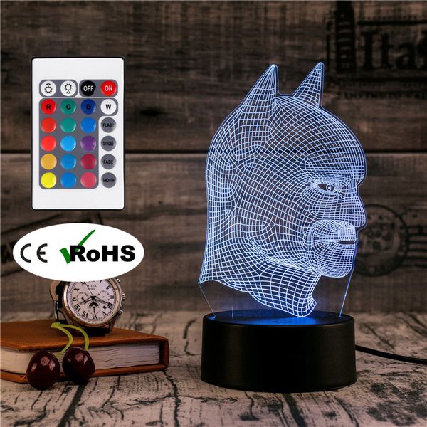 

3d led novety lighting creative gift night light table lamp batman bedside light led home corridor l party atmosphere lights