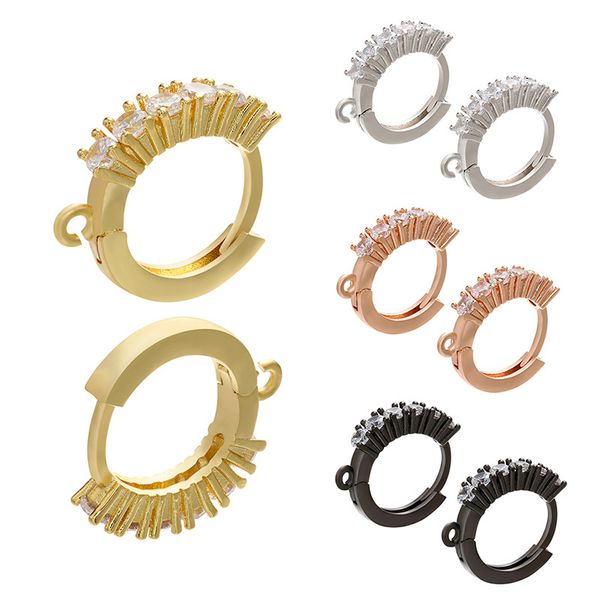 

new arrival fashion jewelry charms cz hook earring ear diy jewelry zircon accessories making zirconia earring finding, Golden;silver