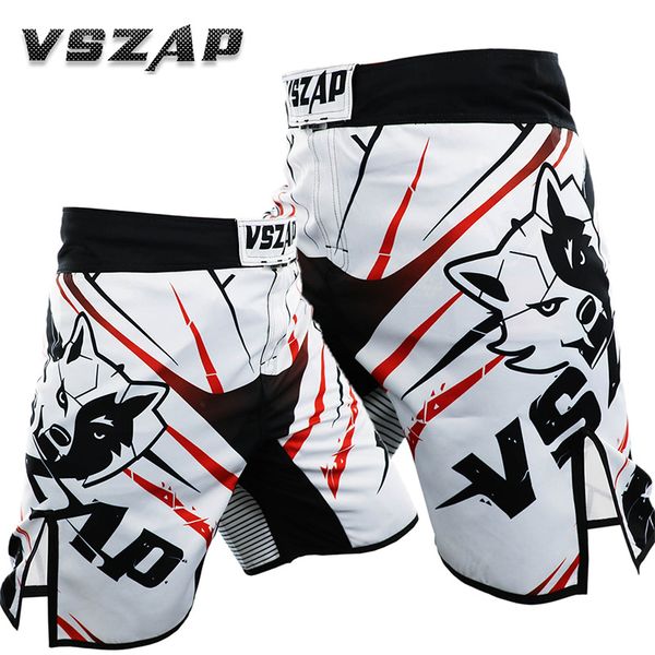 

summer men's vszap brand exploding fashion fight shorts mma fitness sports and leisure mixed fighting training muay thai sants, White;black