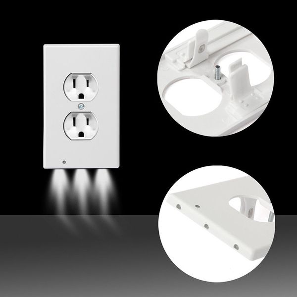 

led night light pir 3led night plate plug cover with led lights angel wall outlet cover hallway abs light