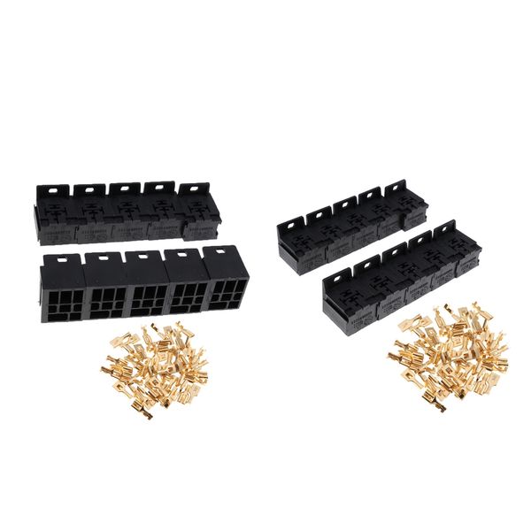 

20 шт автомобильная 5 pin relay торцевые держатели с 6.3mm медная терминалы