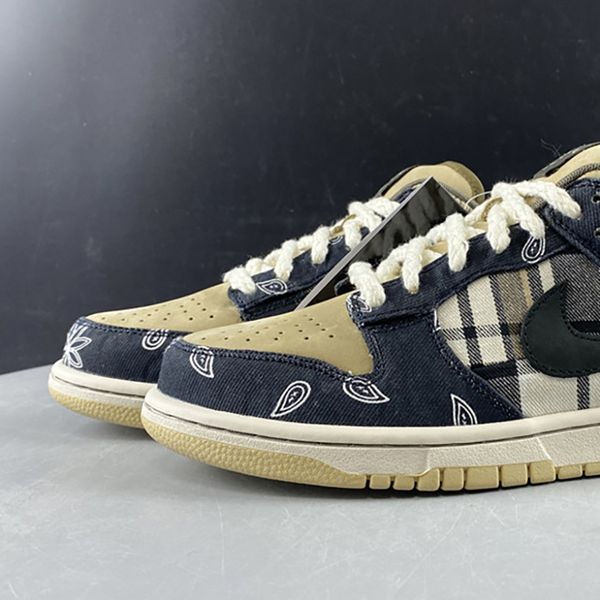 

travis scott x sb dunk low ts ct5053-001 1s women men basketball sports shoes sneakers 3m suede trainers with original box, Black;white