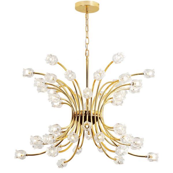 Modern Crystal Pendant Light Chandelier Flower Led Glass Ball