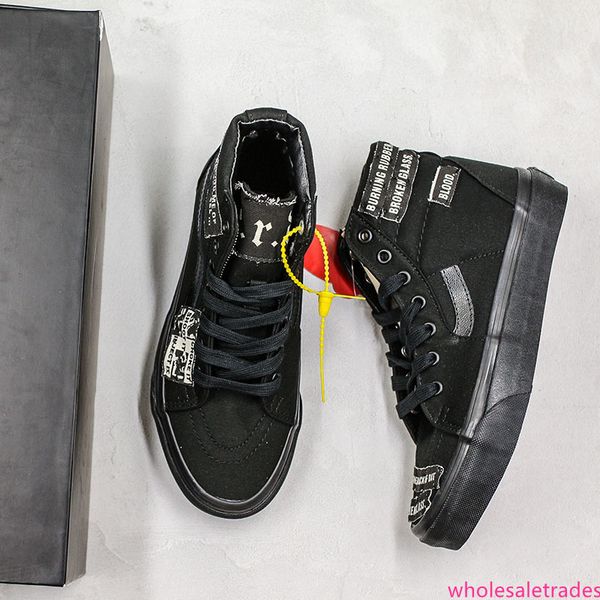 

enfants riches dprims x sk8-hi canvas shoes 2019 designer black mens women cartoon cool high casual shoes size 36-44