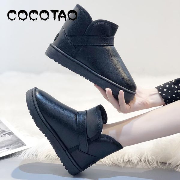 

cotton shoes women winter 2019 new plus velvet short tube snow boots versatile warm winter shoes korean thick boots, Black