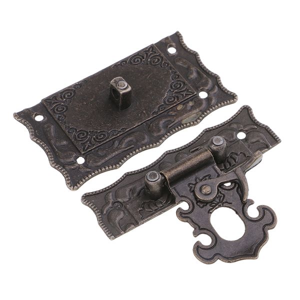 

vintage style wooden box suitcase case alloy hasp latch hook hasp jewelry box latch lock case boxes quartet buckle diy craft