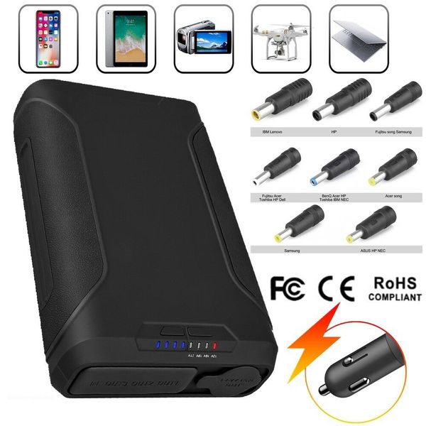 

portable lapcharger 12v car oulet power bank 60000mah waterproof external battery backup battery charger with led light