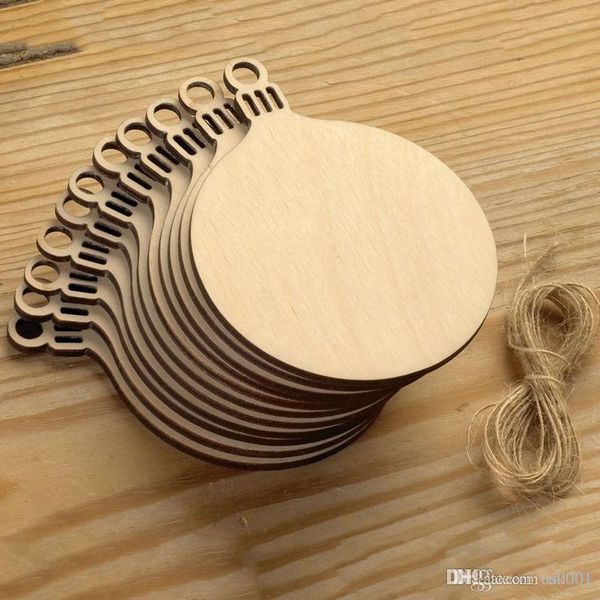 

wooden round baubles tags christmas balls decorations art craft ornaments 10pcs/lot