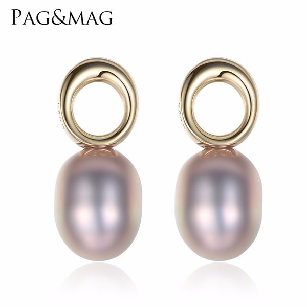 

pag&mag new arrival 2017 jewellery sell trendy pearl 925 sterling silver ladies`stud earrings valentine's day gift wholesale, Golden;silver