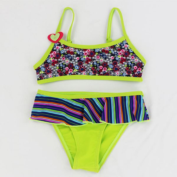 

2020 new summer bathing suit girls split two-pieces swimwear children cute floral bikini girls swimsuit wholesale biquini