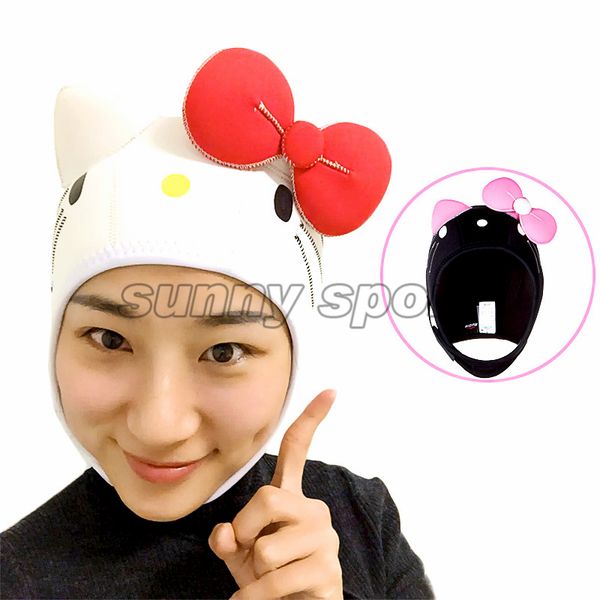 

submersible cap cartoon diving hat swimming cap thermal snorkeling wigs gift 4mm diving helmet kitty hat lovely