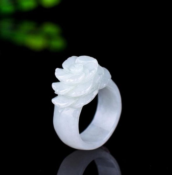 

нефрит грузовое кольцо нефритовое кольцо нефритовый палец мужчины и женщины круг рот кольцо кулон украшения двойного назначения поддержка по, Silver